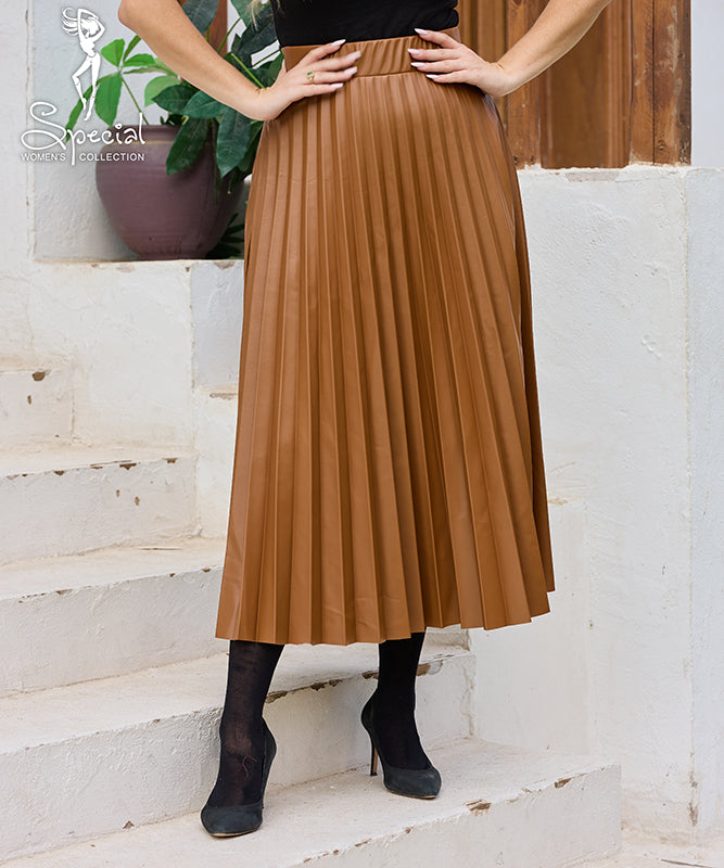 Leather Tiered Maxi Skirt